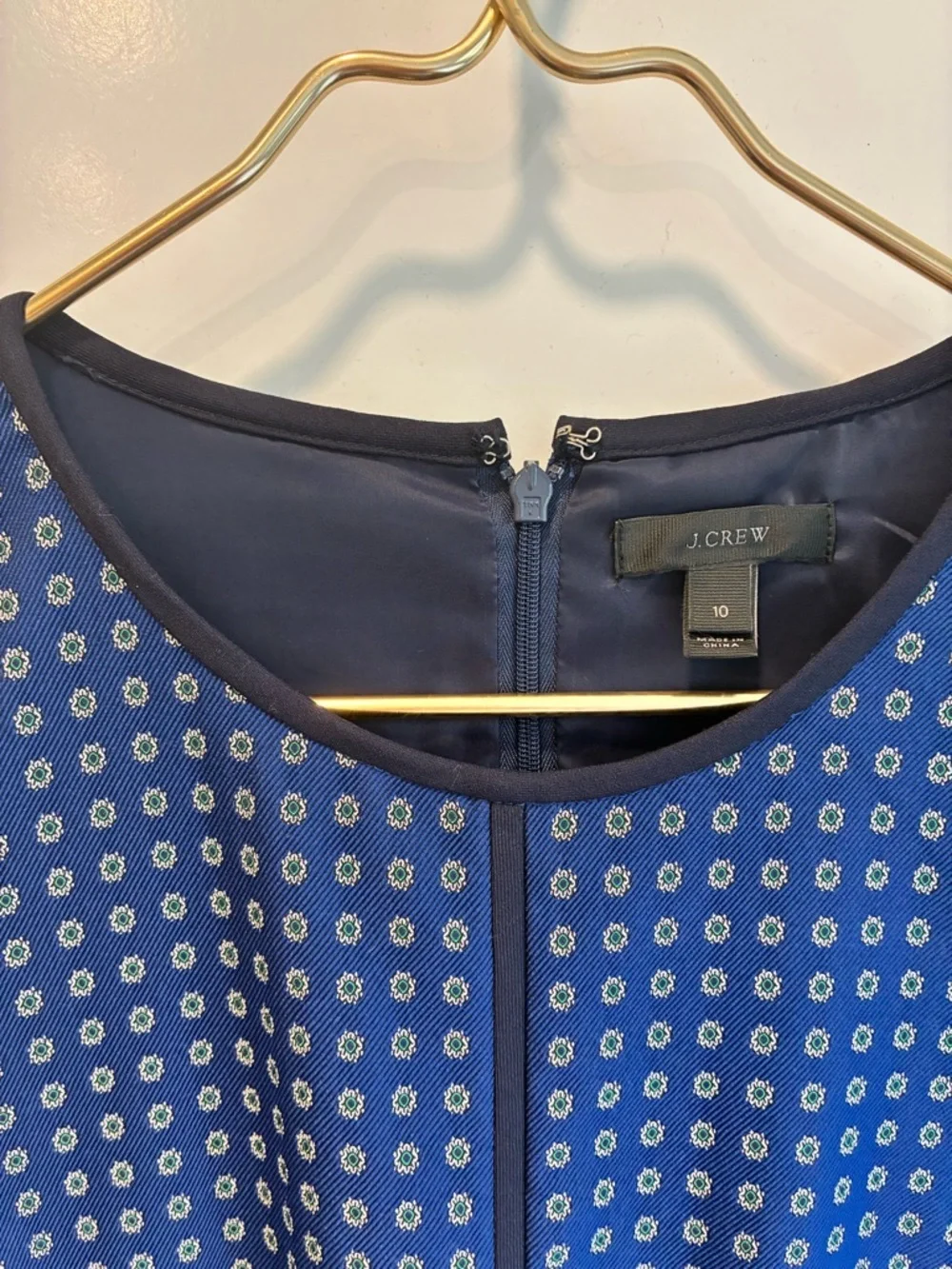 J. Crew Paneled Sheath Dress blue navy Green Size 10 preppy